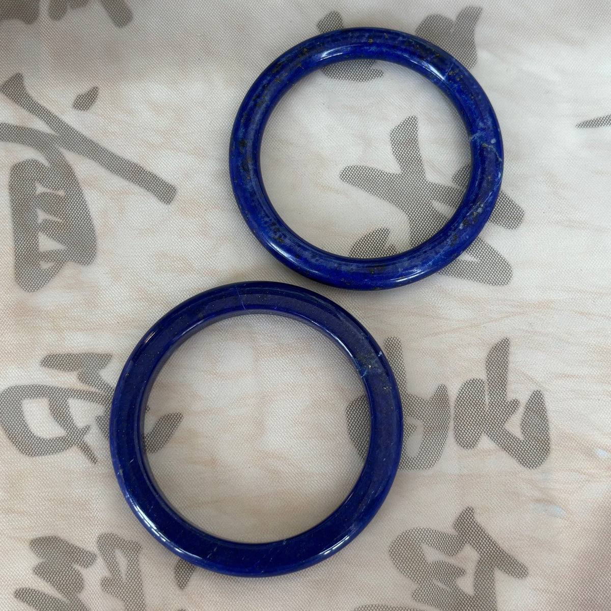 Natural Lapis Lazuli Bangle – Deep Royal Blue with Golden Specks, Only$40