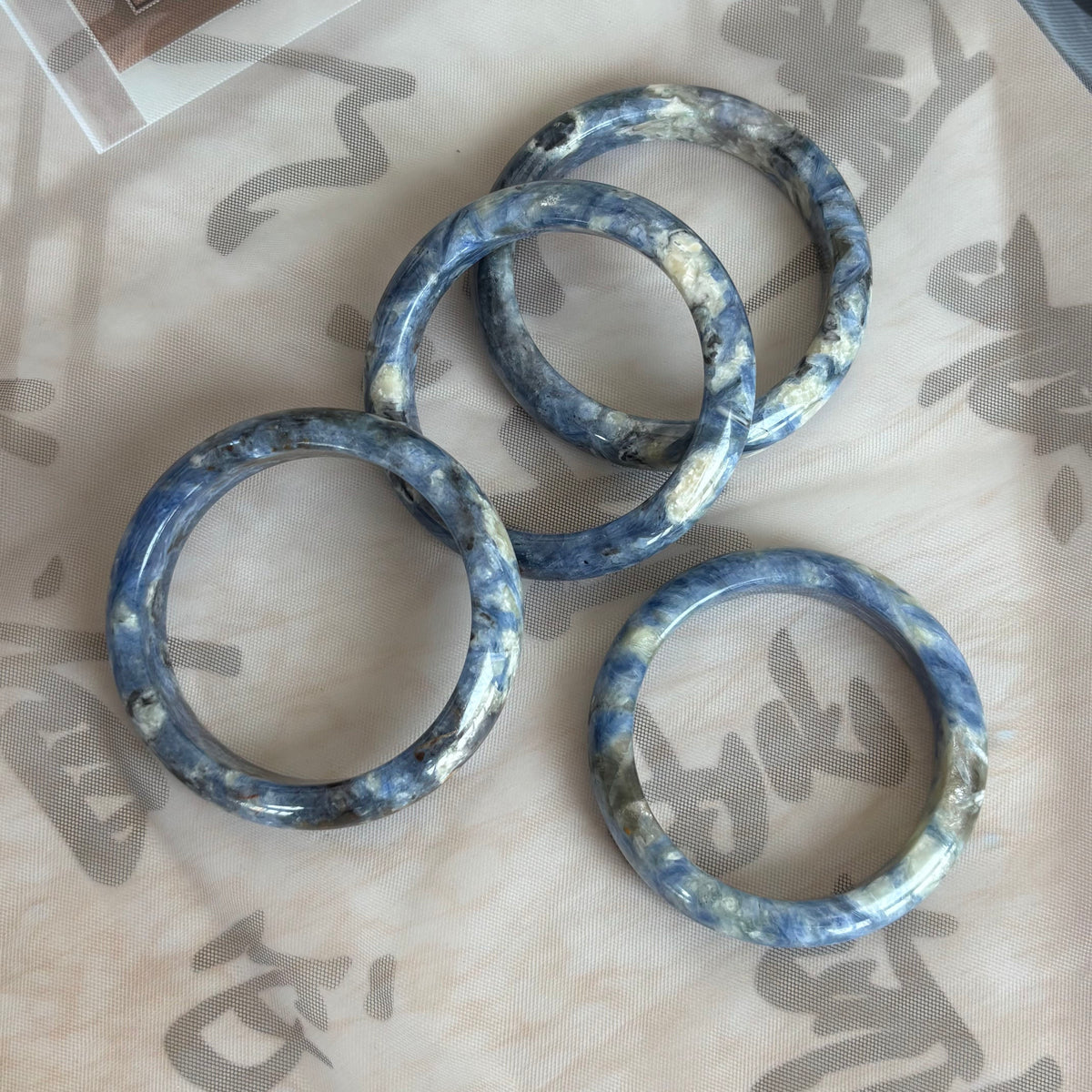 Natural Blue Kyanite Bangle – Blue & White in Perfect Harmony