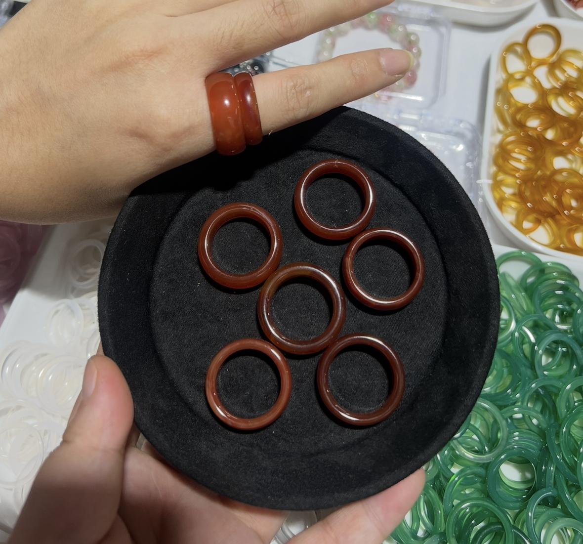 Wholesale Hard bangle Agate Rings different color