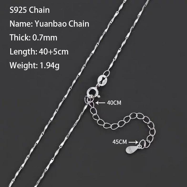 S925 Chain Silver necklace can be paired with pendant