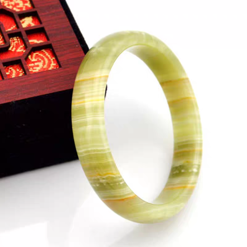 Wholesale Wide Afghan jade bangle with banding