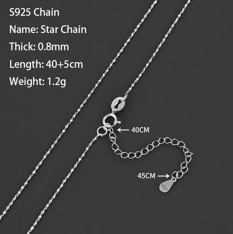 S925 Chain Silver necklace can be paired with pendant