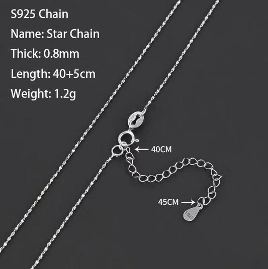 S925 Chain Silver necklace can be paired with pendant