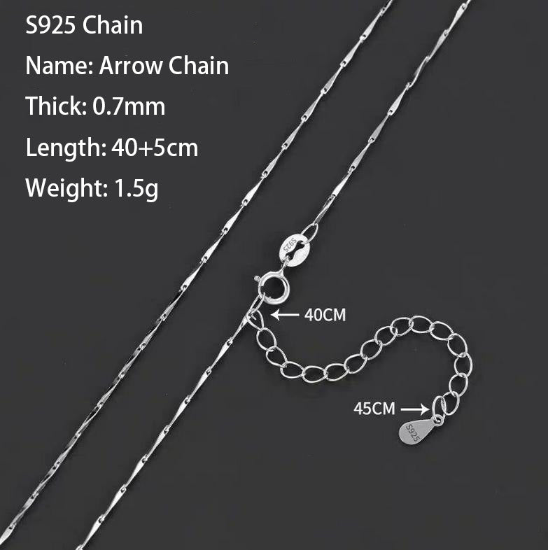 S925 Chain Silver necklace can be paired with pendant