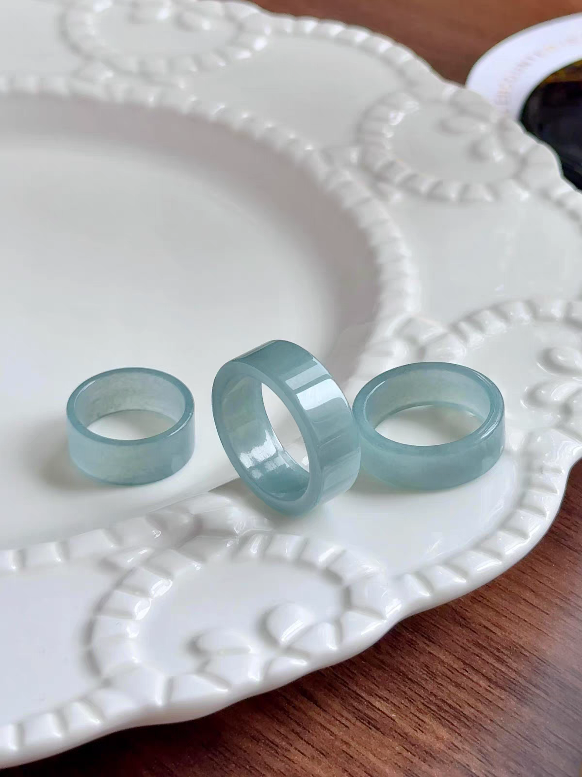 Guatemalan Blue Water Jadeite Slim Ring, Natural Blue-Green Jade Stacking Ring, Minimalist Delicate Band Jewelry