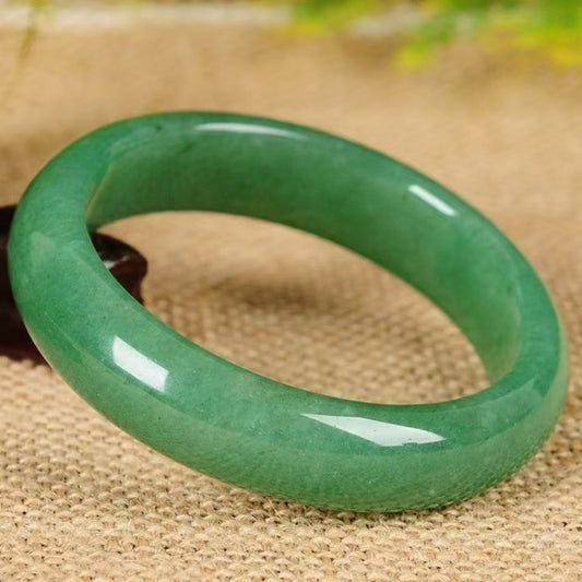 Natural Green Aventurine Bangle Bracelet, Genuine Quartzite Jade Bangle, Healing Crystal Stackable Gift for Women