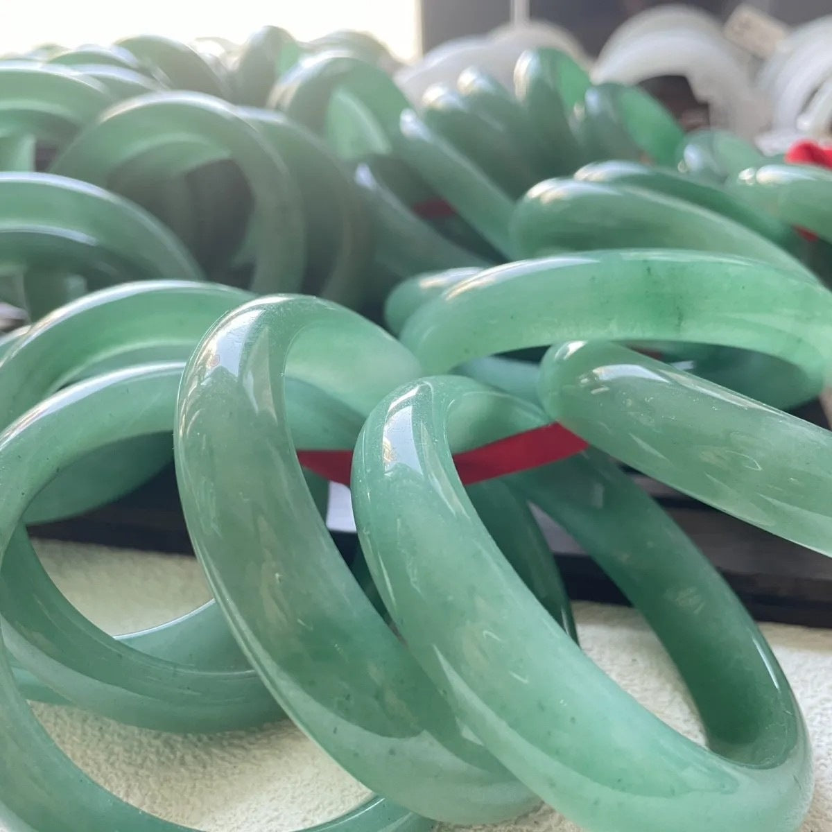 Natural Green Aventurine Bangle Bracelet, Genuine Quartzite Jade Bangle, Healing Crystal Stackable Gift for Women