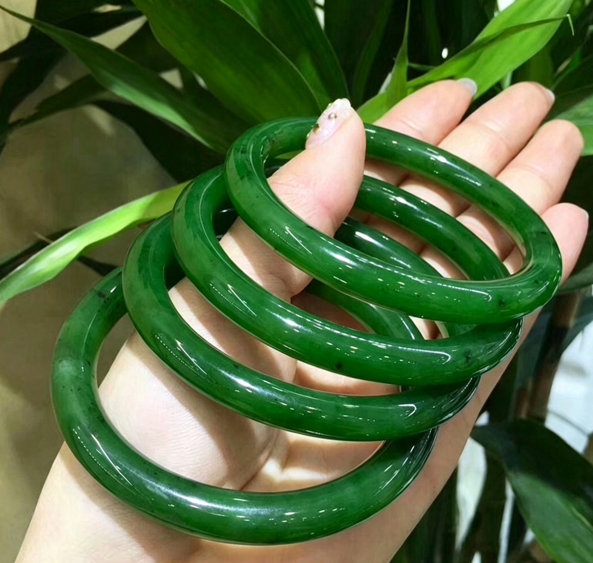 Green Natural Nephrite Bangle – Authentic Hetian Jade, Rich Spinach Color, Just $20, Certified, Great for Gifting
