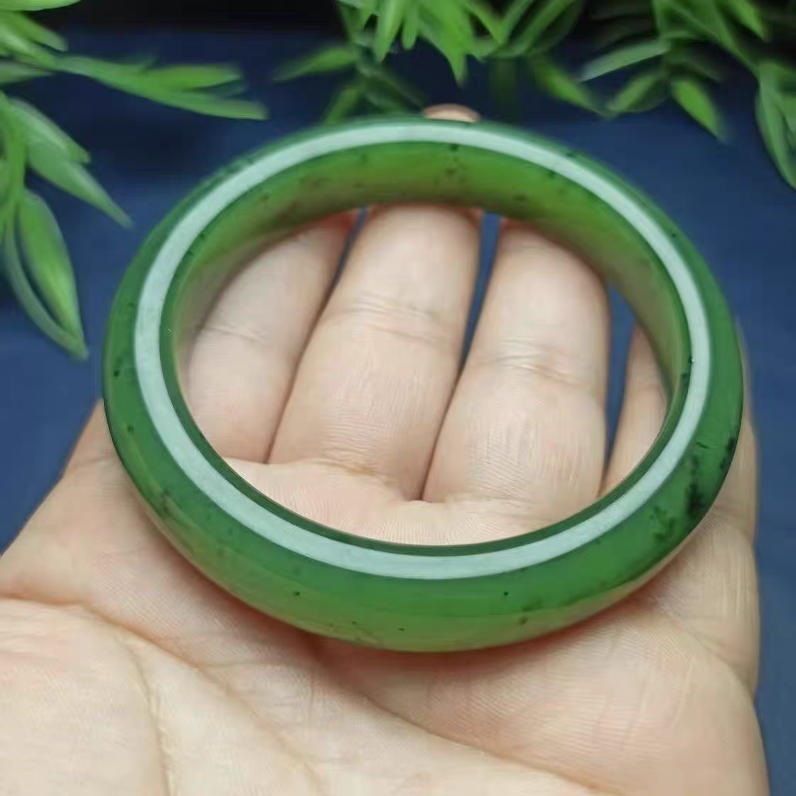 Green Natural Nephrite Bangle – Authentic Hetian Jade, Rich Spinach Color, Just $20, Certified, Great for Gifting
