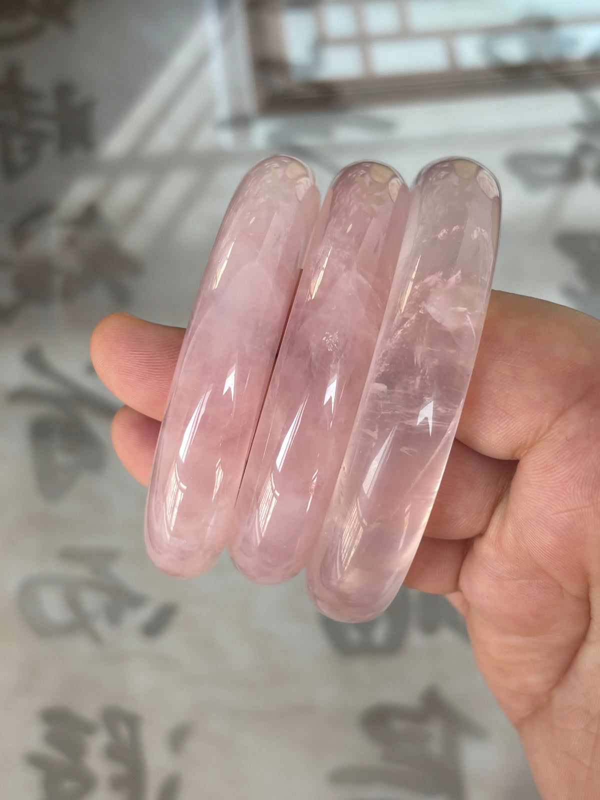 Natural Rose Quartz Bangle – The Stone of Love, Only $30