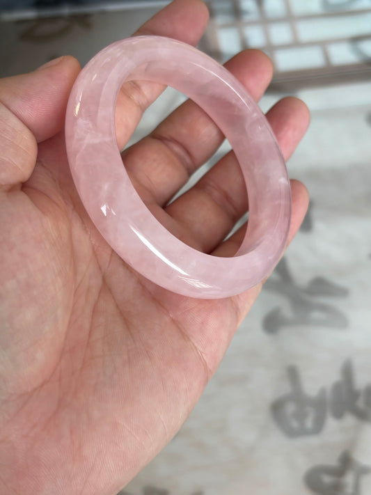 Natural Rose Quartz Bangle – The Stone of Love, Only $30