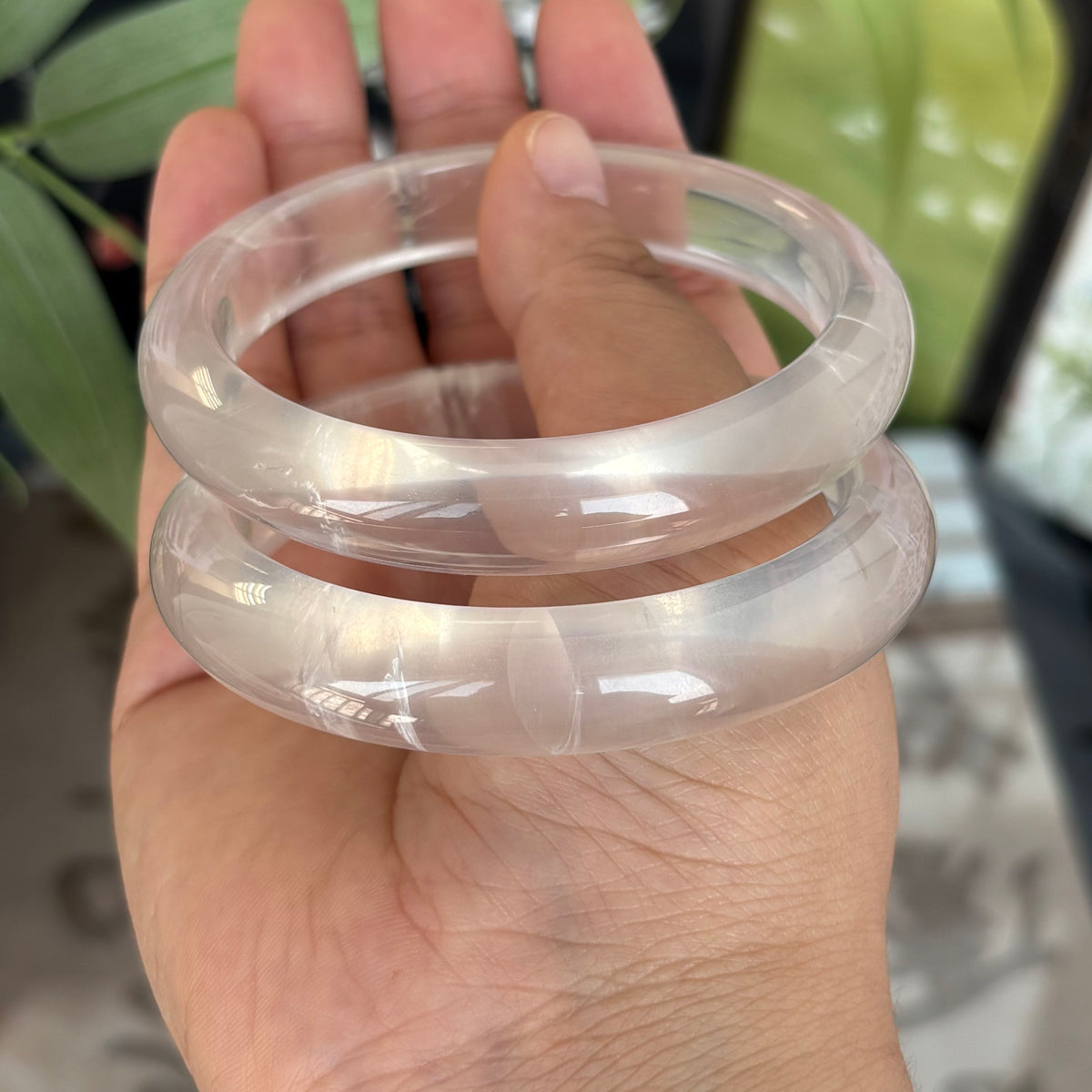 Natural Clear Crystal Bangle – Pure White Quartz, Only $25