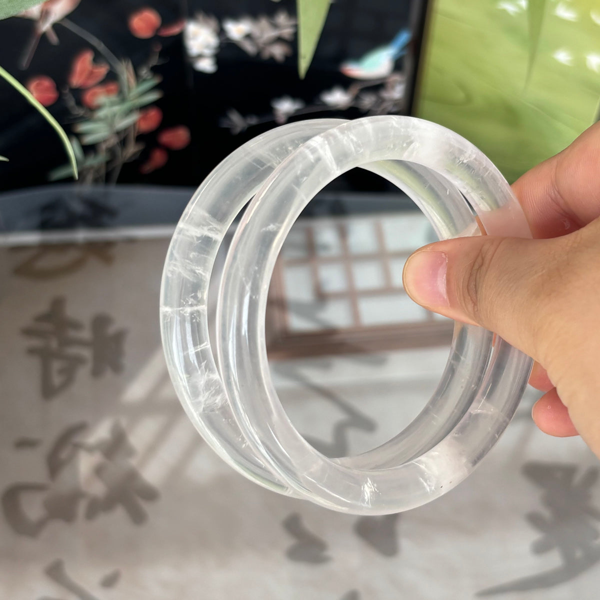 Natural Clear Crystal Bangle – Pure White Quartz, Only $25