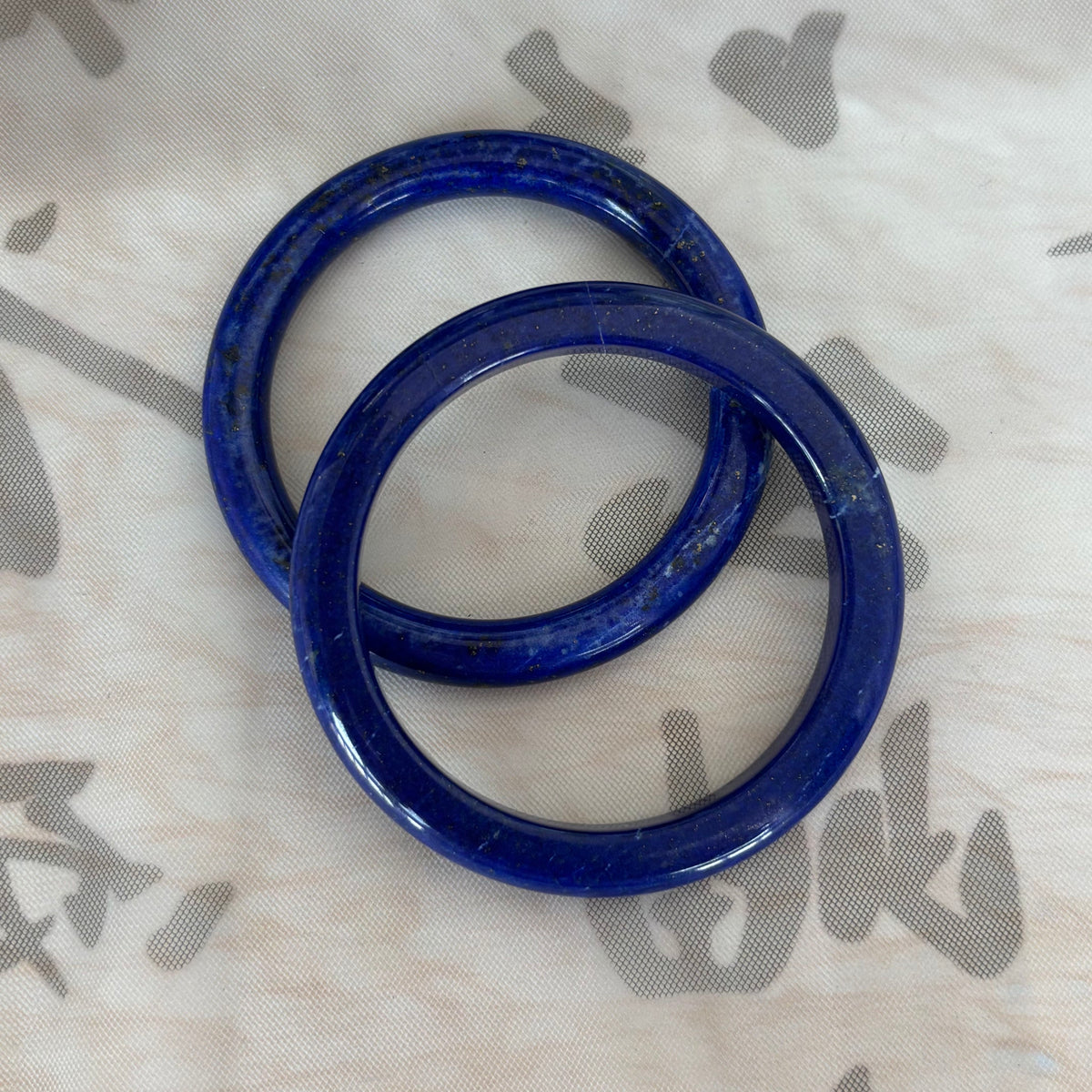 Natural Lapis Lazuli Bangle – Deep Royal Blue with Golden Specks, Only$40