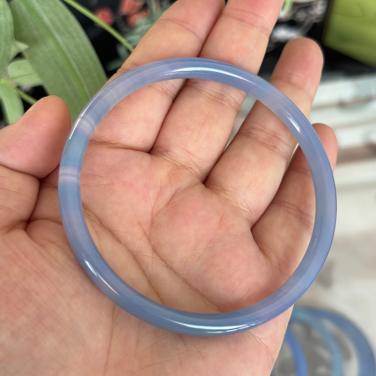 Natural Colorful Agate  Ding Dang Bangle – Slim Stackable Bracelet with a Gentle Ring