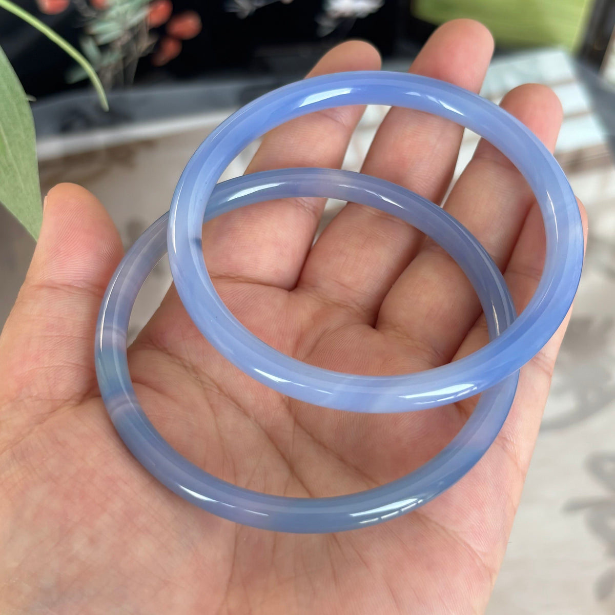 Natural Colorful Agate  Ding Dang Bangle – Slim Stackable Bracelet with a Gentle Ring