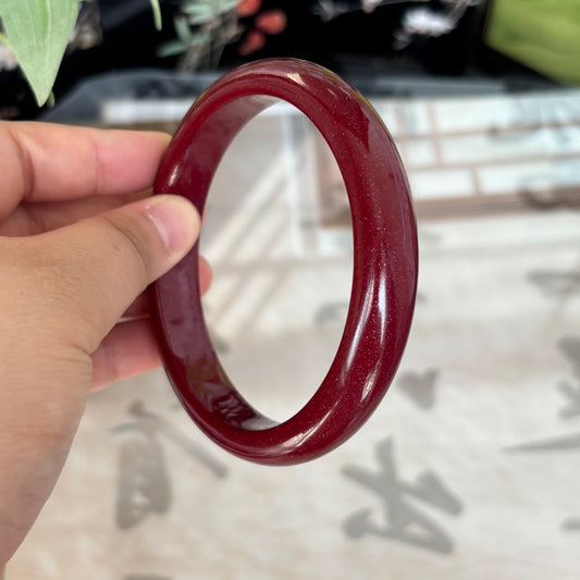 Natural Red Cinnabar Bangle – A Timeless Amulet of Protection & Luck