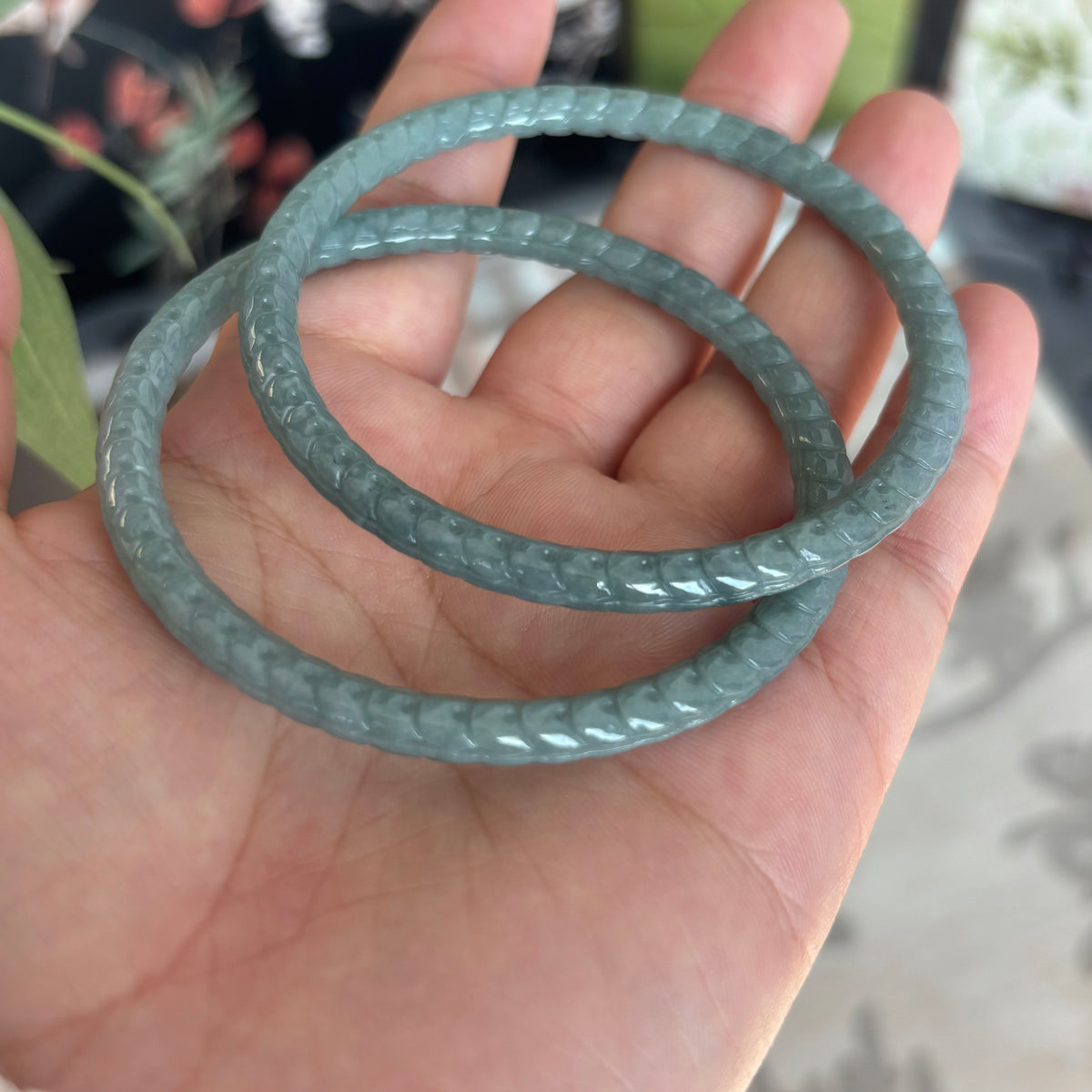 Natural Blue Water Jadeite Bangle from Guatemala – Deep Ocean Blue, Type A Jade, Just $25