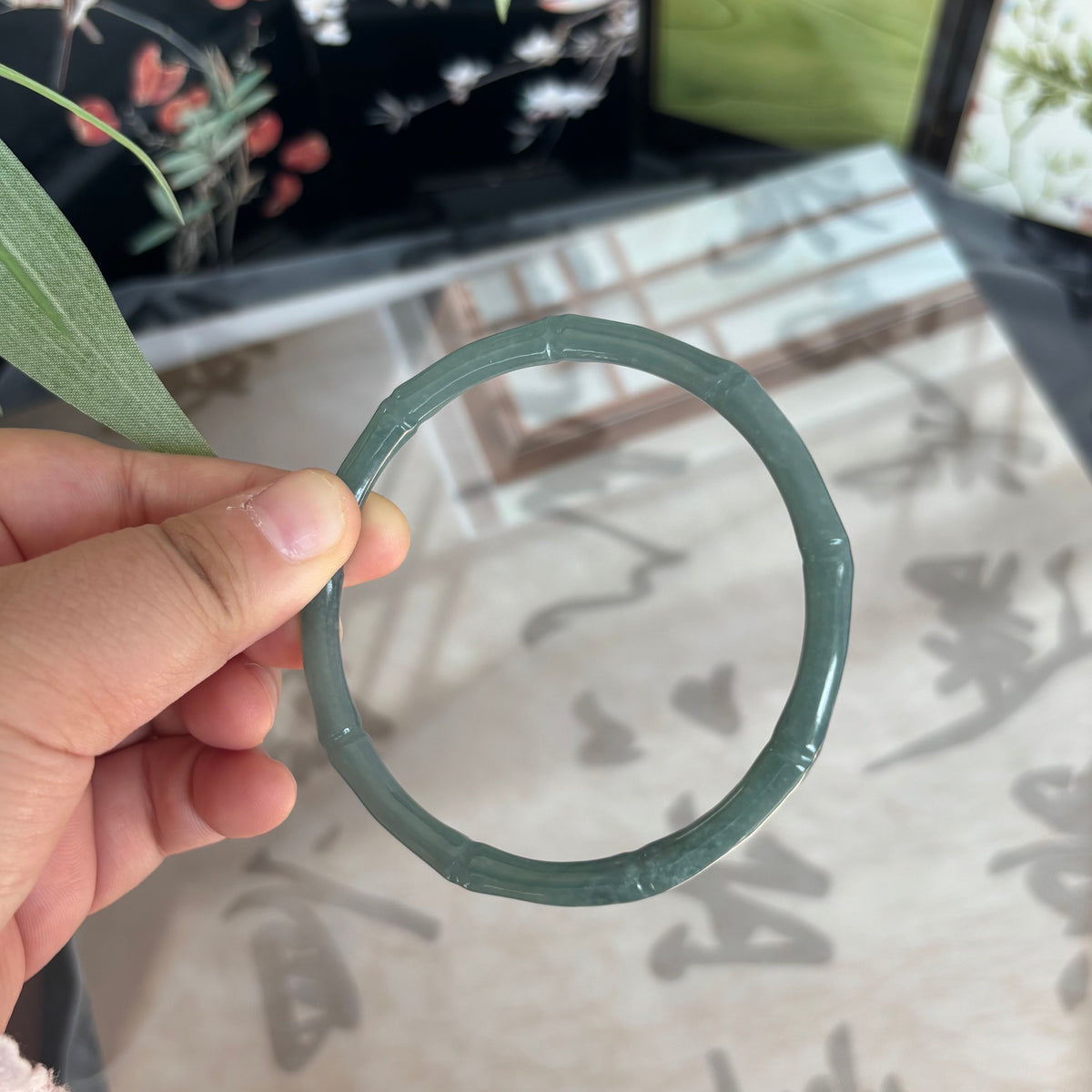 Natural Blue Water Jadeite Bangle from Guatemala – Deep Ocean Blue, Type A Jade, Just $25