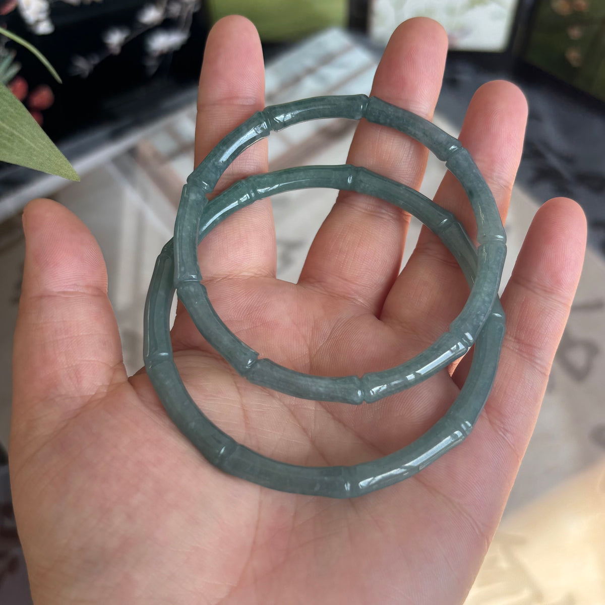 Natural Blue Water Jadeite Bangle from Guatemala – Deep Ocean Blue, Type A Jade, Just $25