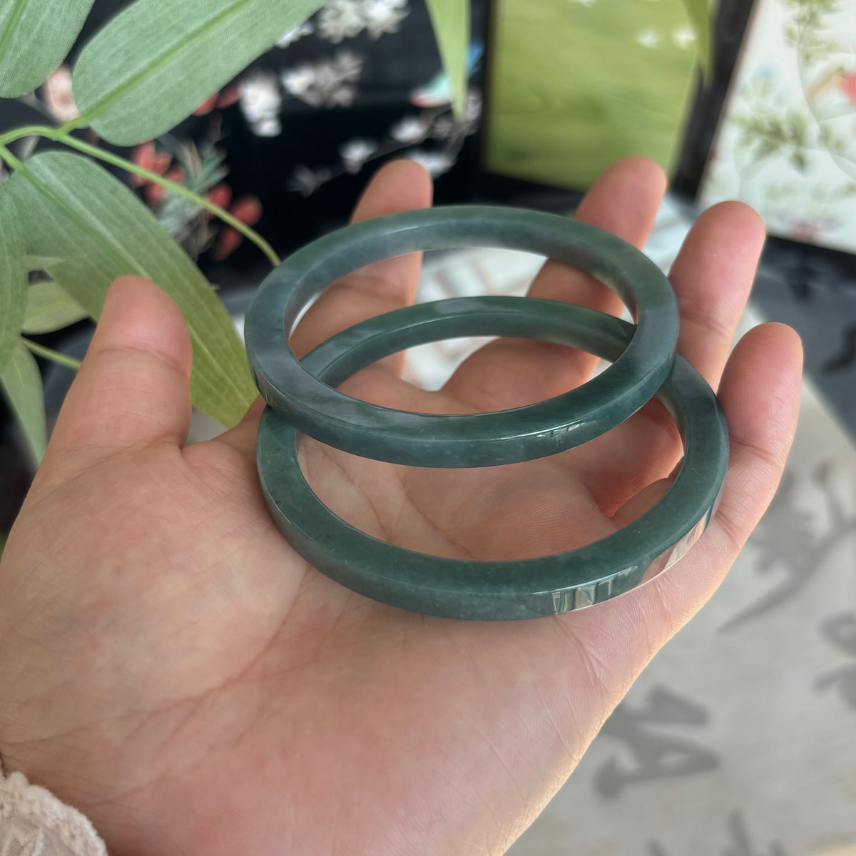 Natural Blue Water Jadeite Bangle from Guatemala – Deep Ocean Blue, Type A Jade, Just $25