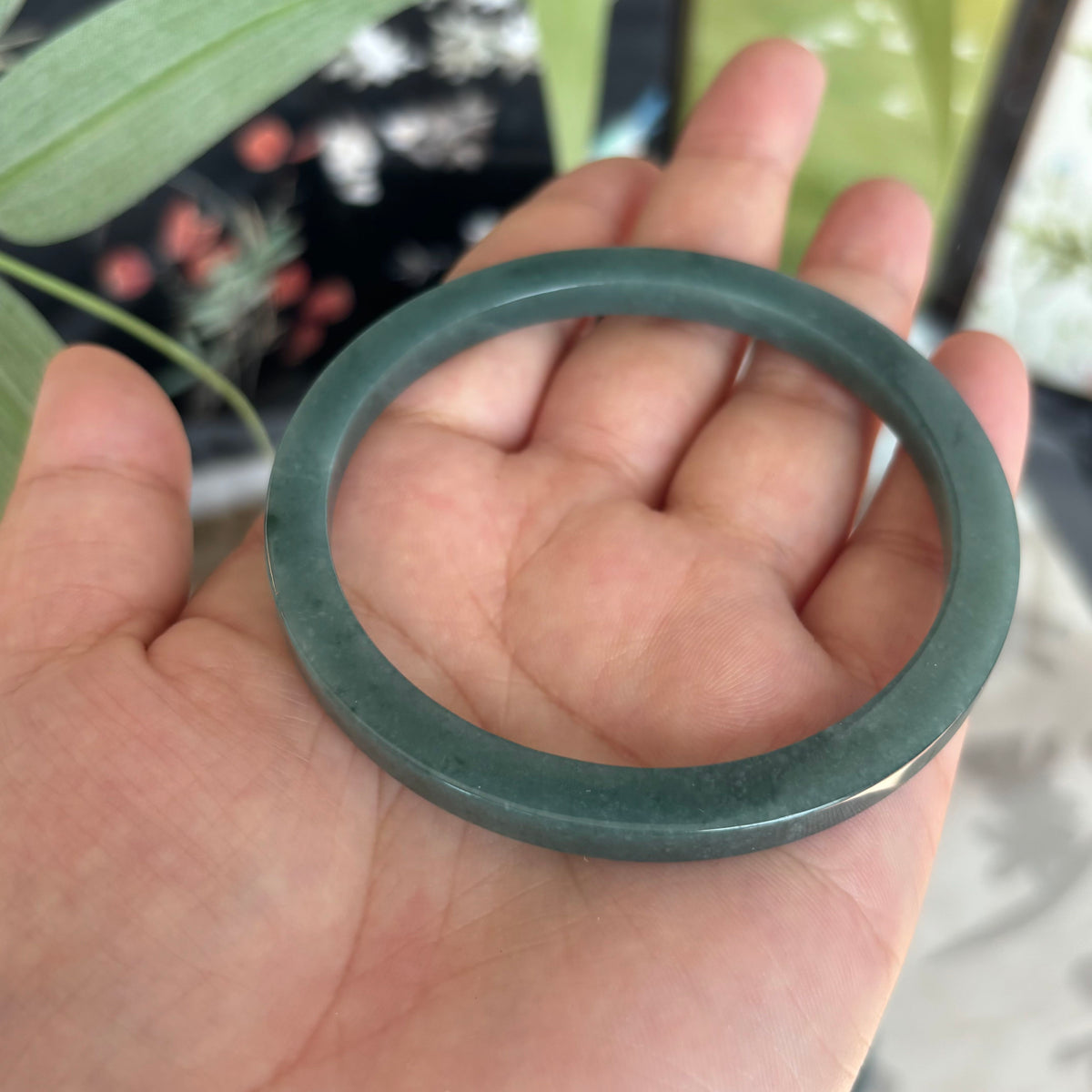 Natural Blue Water Jadeite Bangle from Guatemala – Deep Ocean Blue, Type A Jade, Just $25