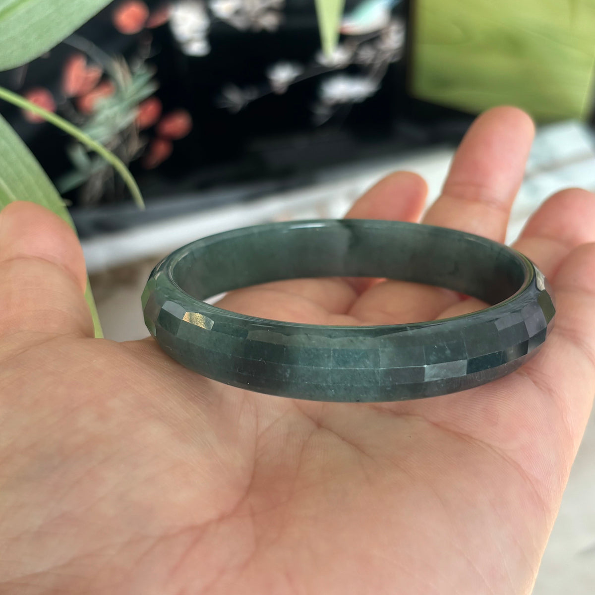 Natural Blue Water Jadeite Bangle from Guatemala – Deep Ocean Blue, Type A Jade, Just $25