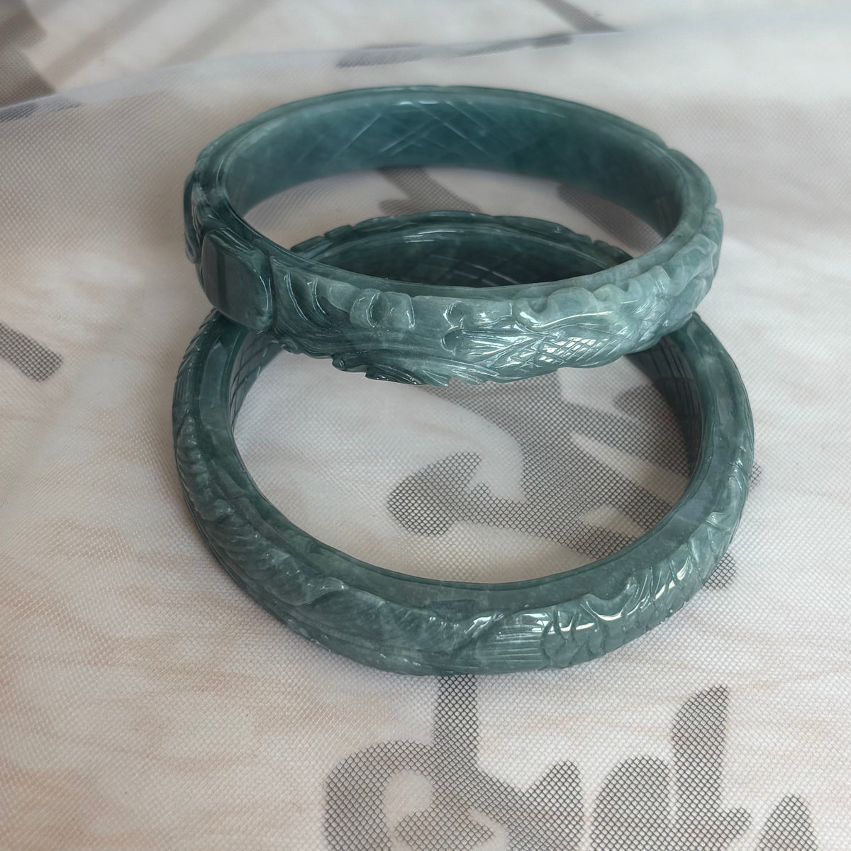 Natural Blue Water Jadeite Bangle from Guatemala – Deep Ocean Blue, Type A Jade, Just $25