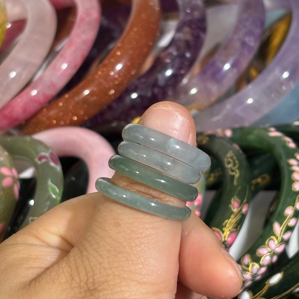 Guatemalan Blue Water Jadeite Slim Ring, Natural Blue-Green Jade Stacking Ring, Minimalist Delicate Band Jewelry