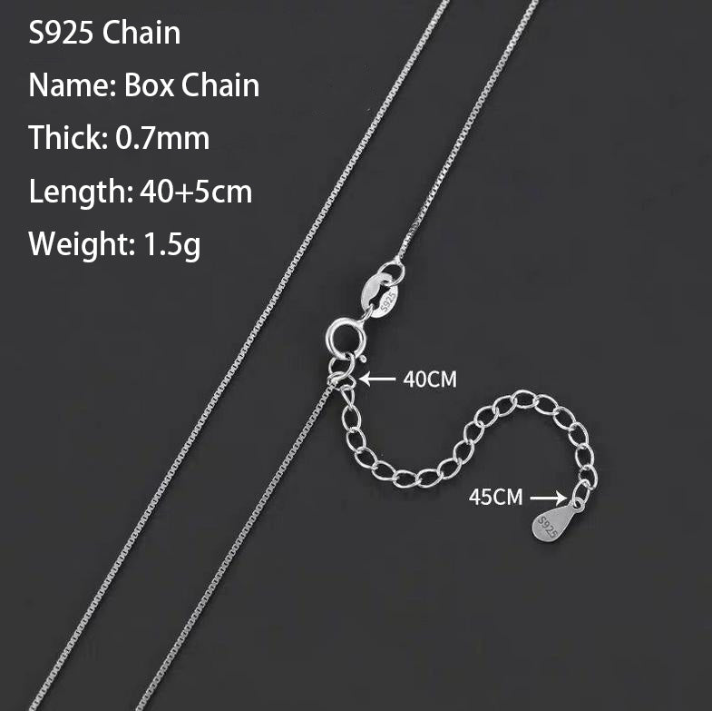 S925 Chain Silver necklace can be paired with pendant