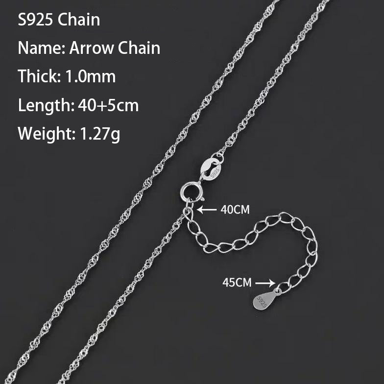 S925 Chain Silver necklace can be paired with pendant