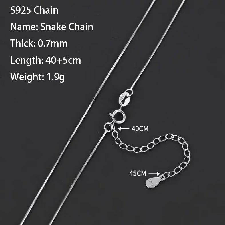 S925 Chain Silver necklace can be paired with pendant