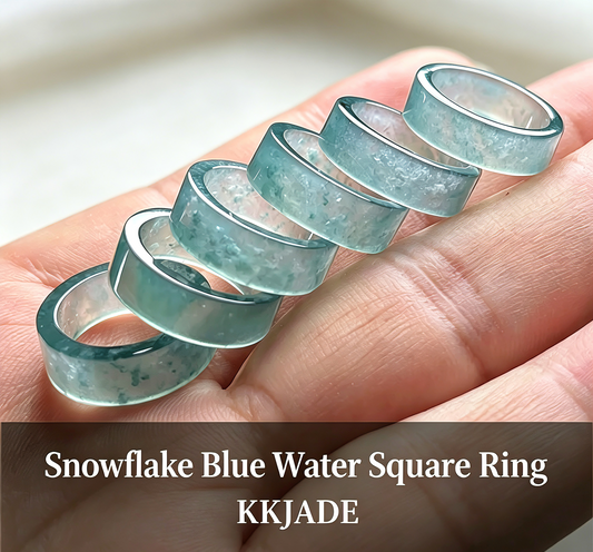 Guatemalan Blue Water Jadeite Slim Ring, Natural Blue-Green Jade Stacking Ring, Minimalist Delicate Band Jewelry