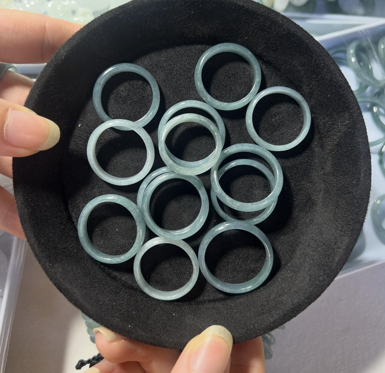 Natural Jadeite hard bangle Rings