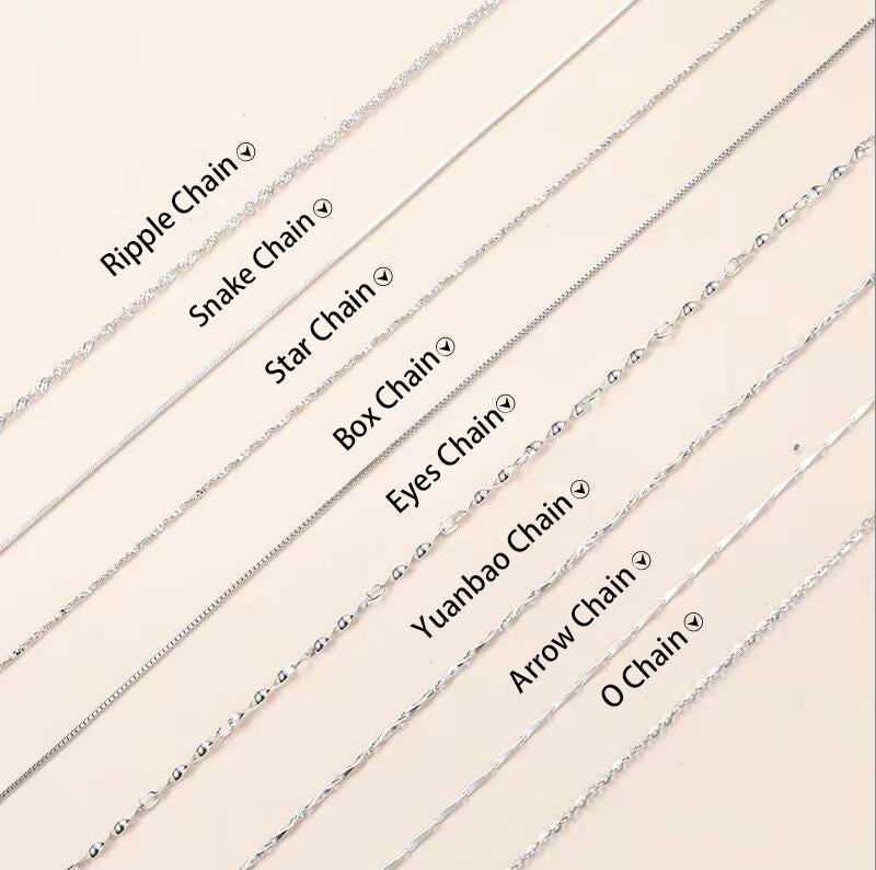 S925 Chain Silver necklace can be paired with pendant