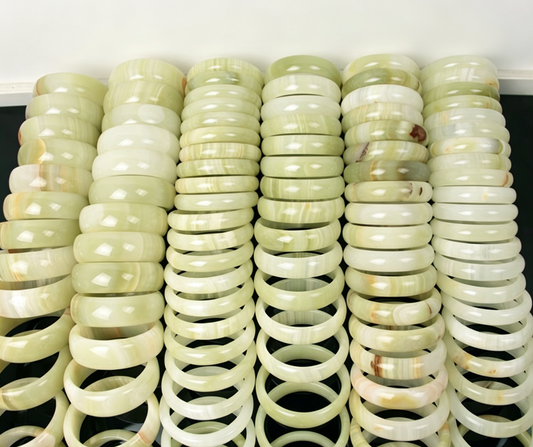 Wholesale Wide Afghan jade bangle with banding